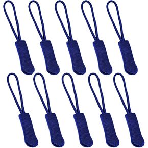 Fbshicung 10 Pcs Zipper Pull Replacemen Tab Heavy Duty Zipper Extender Cord for Bag Suitcase Jacket Luggage (Blue)