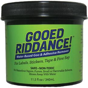 Gooed Riddance - Water-Based Adhesive Remover - Non-Toxic No Fumes No Vapors- Removes Sticker, Tape, Label, Acrylic, and Rubber Adhesives - Removes Pine Sap and Tar