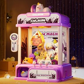CWLAKON Claw Machines for Kids with Sound Light, Mini Vending Machine Rabbit Toys for Girls Age 3+, Candy Grabber Prize Dispenser Arcade Games with Mini Plush Toys, Christmas Birthday Gifts