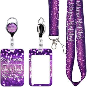 Cool Lanyards for Id Badges, Sliding Badge Holder with Retractable Clip, Crow Breakaway Lanyard for Keys for Men Boy Teenager