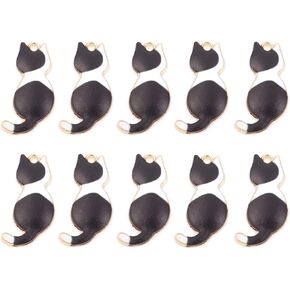 DoreenBeads 20 قطعة مطلية بالذهب المينا القط السحر لصنع المجوهرات لطيف كيتي حلية قلادة القرط قلادة أساور صنع Craft بها بنفسك الحرفية