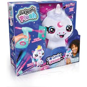 Canal Toys Airbrush Plush Cosmic Light Up Unicorn! Decorate, wash, Repeat! Customize Your own Spray Art Plush. Light up Fortune teller's Horn. Ages 6+