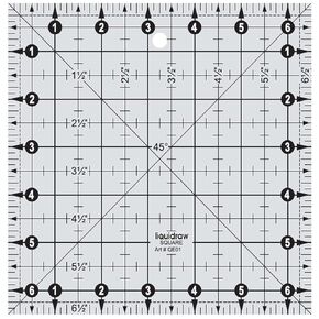 Square Quilting Ruler, Clear Acrylic Quilting Square Template, Imperial 6.5" x 6.5"