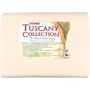 Hobbs Bonded Fibers Tuscany Unbleach Cotton Queen Batting, Natural