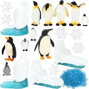 ONEST 16 Pieces Mini Arctic Animals Figurines Set Polar Bear Figurines Plastic Arctic Animal Toy Small Polar Bear Seals Penguin Polar Animal Figurines Set for Kids Birthday Gift