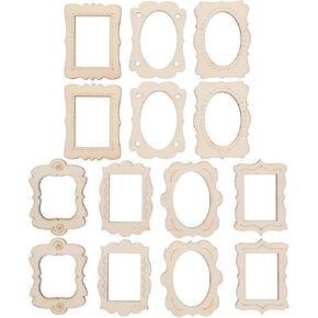 40pcs Photo Frame Handmade Crafts Accessories Manicures Display Frame Hollow Picture Holder Decorative Picture Frames Home Decor DIY Home Wall Decorations Unfinished Picture Frames