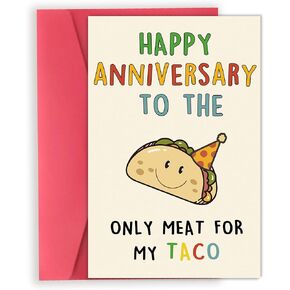 OJsensai Cute Anniversary Taco Gifts for Men Him, Cool Aday Card for Husband Boyfriend Fiance, Happy Wedding Anniversary from Wife Girlfriend Fiancee in Saudi Arabia