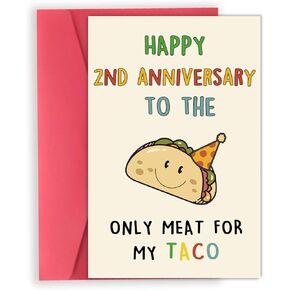 OJsensai Cute Anniversary Taco Gifts for Men Him, Cool Aday Card for Husband Boyfriend Fiance, Happy Wedding Anniversary from Wife Girlfriend Fiancee in Kuwait