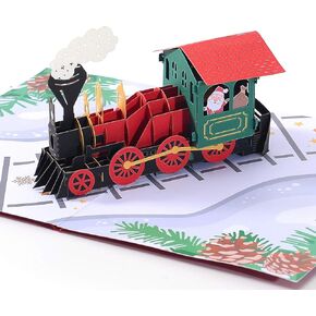 Liif 3D Pop Up Christmas Card, Happy Christmas Cards For Kids, Holiday Card, Xmas Card, Gift (Red Truck)