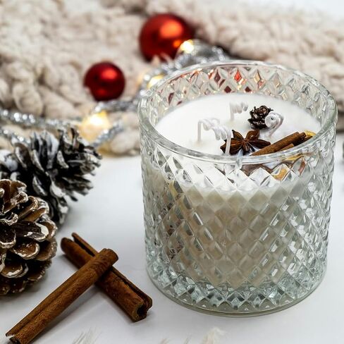 Ziosxin 10oz Glass Jar for DIY Handmade Candle Making, Clear Votive Candle Holder,Crystal Canister with Lid, Decorative Glass Jar for Home Use, Kitchen Storage Container, Empty Glass Jar in Kuwait