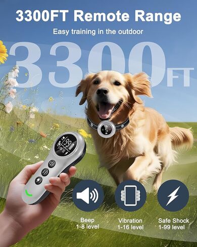 2-in-1 Dog Training and Bark Control Collar – Rechargeable, Waterproof, Smart Anti-Barking Collar for Small, Medium, and Large Dogs - Effective & Humane Training in Saudi Arabia