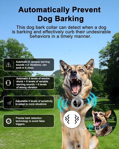 2-in-1 Dog Training and Bark Control Collar – Rechargeable, Waterproof, Smart Anti-Barking Collar for Small, Medium, and Large Dogs - Effective & Humane Training in Saudi Arabia