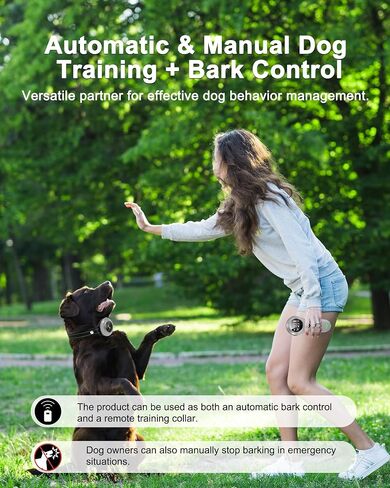 2-in-1 Dog Training and Bark Control Collar – Rechargeable, Waterproof, Smart Anti-Barking Collar for Small, Medium, and Large Dogs - Effective & Humane Training in Saudi Arabia