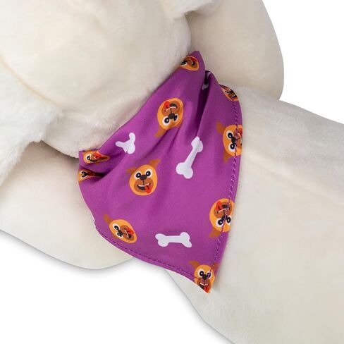 باوند بابيز كلاسيك - أبيض/جائع (مصنوع من مواد معاد تدويرها) جرو كبير محشو، كلب قطيفة، ناعم ومحبوب، رائع للأطفال والبنات والأولاد والأطفال الصغار من الجنسين، للأعمار من 3 سنوات فما فوق in Kuwait