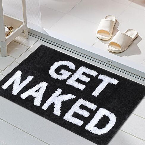 سجادات حمام DUIDY Get Naked Runner غير قابلة للانزلاق (18 بوصة × 47 بوصة) سجاد حمام لطيف من الألياف الدقيقة ماصة، ديكور حمام مضحك لحصيرة حمام الشقة لحوض الاستحمام والدش قابلة للغسل.وردي in Kuwait