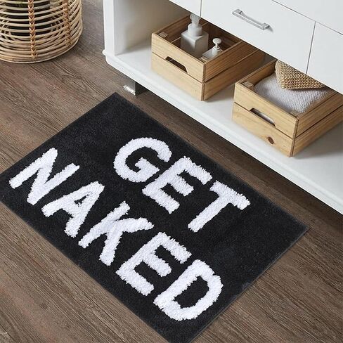 سجادات حمام DUIDY Get Naked Runner غير قابلة للانزلاق (18 بوصة × 47 بوصة) سجاد حمام لطيف من الألياف الدقيقة ماصة، ديكور حمام مضحك لحصيرة حمام الشقة لحوض الاستحمام والدش قابلة للغسل.وردي in Kuwait