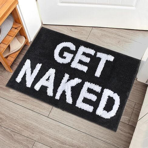 سجادات حمام DUIDY Get Naked Runner غير قابلة للانزلاق (18 بوصة × 47 بوصة) سجاد حمام لطيف من الألياف الدقيقة ماصة، ديكور حمام مضحك لحصيرة حمام الشقة لحوض الاستحمام والدش قابلة للغسل.وردي in Kuwait