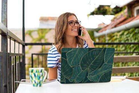 Teryeefi Compatible with MacBook Air 13 inch Case 2015 2017 Release Model A1466/A1369, Plastic Hard Shell Case & Keyboard Cover Skin & Screen Protector for Old Version Air 13.3", Green Leaf in Kuwait