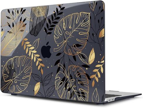 Teryeefi Compatible with MacBook Air 13 inch Case 2015 2017 Release Model A1466/A1369, Plastic Hard Shell Case & Keyboard Cover Skin & Screen Protector for Old Version Air 13.3", Green Leaf in Kuwait