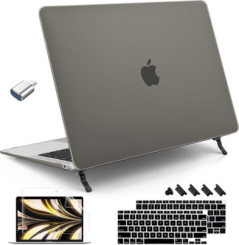 حافظة Tuiklol لجهاز MacBook Air 13 بوصة 2022 2020 2019 2018 إصدار M1 A2337 A2179 A1932، حافظة كمبيوتر محمول صلبة من البلاستيك لشاشة Retina ومعرف اللمس مع غطاء MacBook Air 13.3 بوصة، شفاف in Saudi Arabia