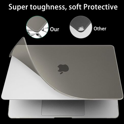 حافظة Tuiklol لجهاز MacBook Air 13 بوصة 2022 2020 2019 2018 إصدار M1 A2337 A2179 A1932، حافظة كمبيوتر محمول صلبة من البلاستيك لشاشة Retina ومعرف اللمس مع غطاء MacBook Air 13.3 بوصة، شفاف in Saudi Arabia