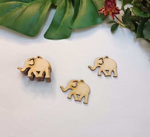 30pcs of Elephant Shape Wood Earrings Blanks,DIY Unfinished Laser Cut Natural Wood Earrings Blanks Wood Jewelry (2'') in Saudi Arabia