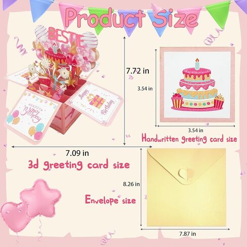 Asmallgf Happy Mom Birthday Popup Card from Daughter Son, Personalized Birthday Gifts for Mom, Bday Decorations for Step Mother in Saudi Arabia