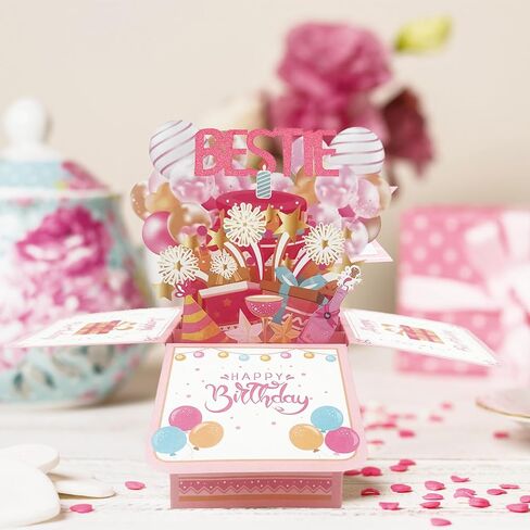 Asmallgf Happy Mom Birthday Popup Card from Daughter Son, Personalized Birthday Gifts for Mom, Bday Decorations for Step Mother in Saudi Arabia