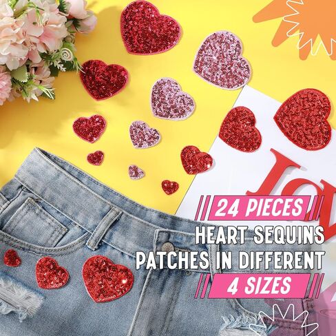 24 Pcs Sequin Star Iron on Patches in 4 Sizes Embroidered Decorative Shiny Stars Patches for Clothing Bags Jackets Jeans Hats Backpacks Costume Accessory（Sliver, Star） in Saudi Arabia