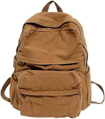 Canvas Laptop Backpack - Vintage Retro Aesthetic Travel Backpack for Women & Men (Green) in Kuwait