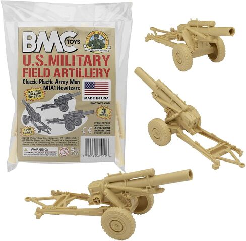 BMC Classic Marx Military Howitzers - Tan 3pc Plastic Army Men Field Artillery in Saudi Arabia