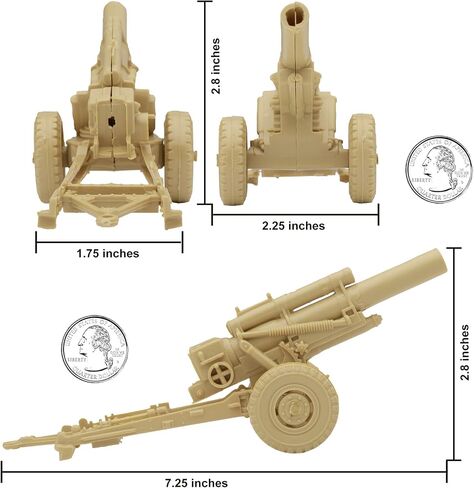 BMC Classic Marx Military Howitzers - Tan 3pc Plastic Army Men Field Artillery in Saudi Arabia