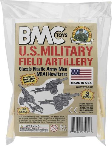 BMC Classic Marx Military Howitzers - Tan 3pc Plastic Army Men Field Artillery in Saudi Arabia