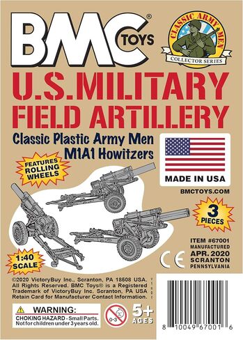 BMC Classic Marx Military Howitzers - Tan 3pc Plastic Army Men Field Artillery in Saudi Arabia