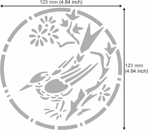 Aleks Melnyk No.467 استنسل معدني، طائر على فرع شجرة، فروع مع زهور، حيوانات برية، استنسل صغير، قطعة واحدة، قالب لحرق الخشب، النقش، الصياغة، سجل القصاصات، الفن in Kuwait