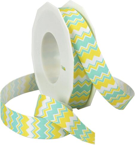 Morex Ribbon Chevron Printed Grosgrain Ribbon, 7/8-Inch by 20-Yard Spool, Red/Black in Saudi Arabia