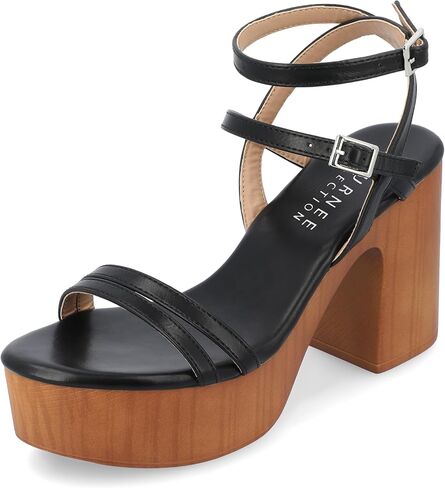 Journee Collection Womens EMERYNN Strappy Open Toe Block Heels in Saudi Arabia