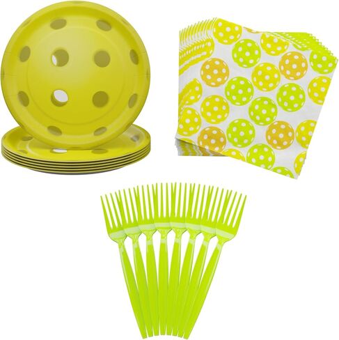 Blue Orchards Pickleball Value Party Supplies (60 Pieces for 16 Guests) - Pickleball Party Decorations, Sports Themed Birthday Baby Shower Party Supplies, Disposable paper Plates and Napkins in Saudi Arabia