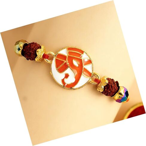 Adult Rakhi | Rakhi for Brother :Rakhi for Bhaiya :Handcrafted mauli Rakhi Combo with Greeting Card & Roli Chawal: Rakshabandhan Traditional moli Rakhi for Men in Saudi Arabia
