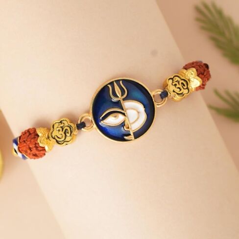 Adult Rakhi | Rakhi for Brother :Rakhi for Bhaiya :Handcrafted mauli Rakhi Combo with Greeting Card & Roli Chawal: Rakshabandhan Traditional moli Rakhi for Men in Saudi Arabia