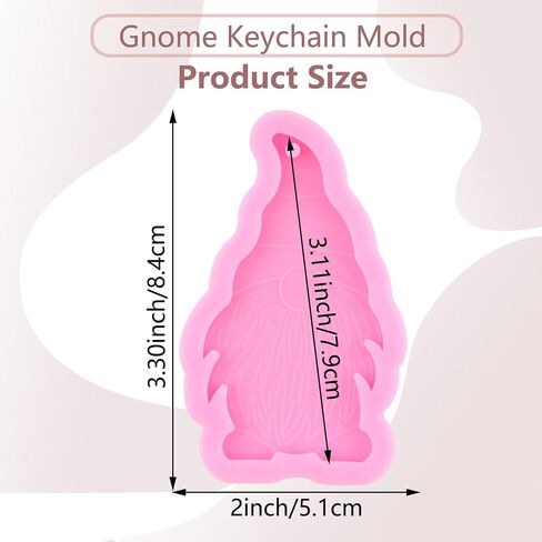 Gnome Keychain Silicone Mold Gnome Epoxy Resin Molds for Keychain Backpack Pendant Jewelry Making Necklace Decoration Craft in Saudi Arabia