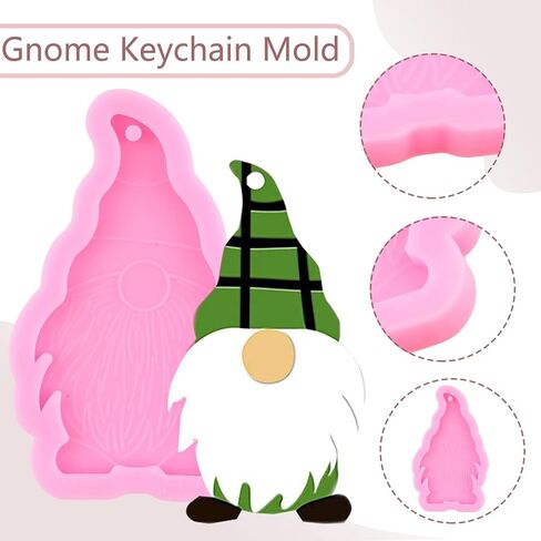 Gnome Keychain Silicone Mold Gnome Epoxy Resin Molds for Keychain Backpack Pendant Jewelry Making Necklace Decoration Craft in Saudi Arabia