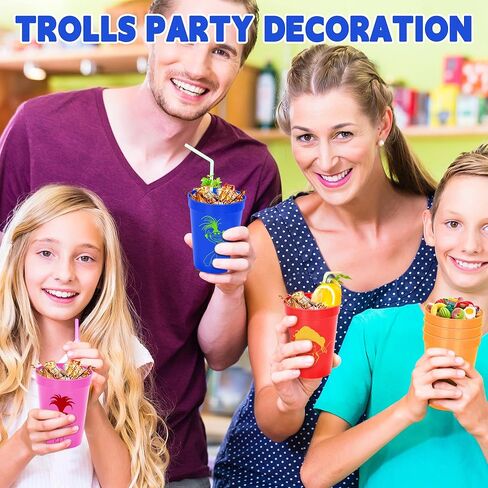Cartoon Plastic Cups Happy Birthday Party Supplies 12 OZ Reusable Durable Kids Cups 3 Styles Drinking Toddler Cups with Variety Artwork Fun Drinkware Theme Party Supplies Birthday Party Decorations in Saudi Arabia