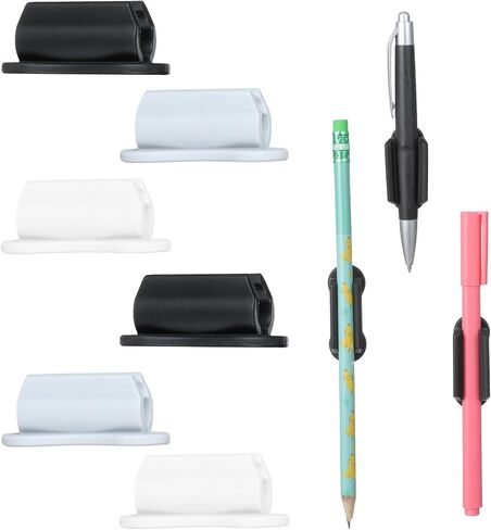 Thinp 6 حزم حامل قلم رصاص، حامل قلم سيليكون لاصق مكتب قلم رصاص حامل علامة مغناطيسية حامل مكتب جدار حامل قلم رصاص لمكتب الفصول الدراسية قلم رصاص وقوف السيارات الحافظة (أسود أبيض رمادي) in Saudi Arabia