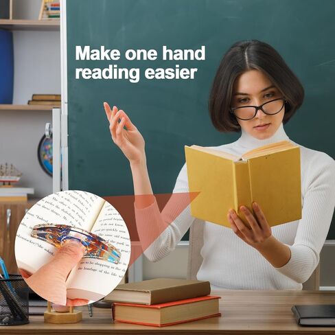Book Page Holder, Glitter Resin Bookmarks with Tassels Thumb Bookmark Holder Book Mark Set Handmade Transparent Page Marker Book Accessories Gift for Women Read Lovers Students Teachers (Gold) in Saudi Arabia