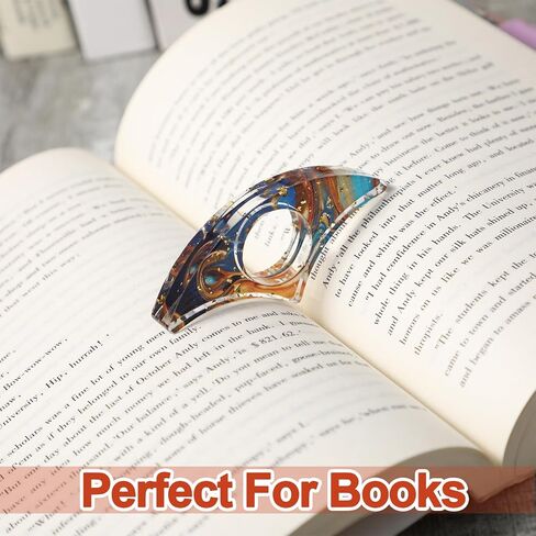Book Page Holder, Glitter Resin Bookmarks with Tassels Thumb Bookmark Holder Book Mark Set Handmade Transparent Page Marker Book Accessories Gift for Women Read Lovers Students Teachers (Gold) in Saudi Arabia