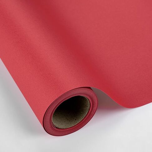 Merture Kraft Wrapping Paper Roll, Hot Red Gift Wrap - 17 In X 32.8 Ft Paper for Christmas, Wedding, Valentine's Day, Mother's Day, Wedding - 1 Roll (46.5 sq.ft.ttl.) in Saudi Arabia