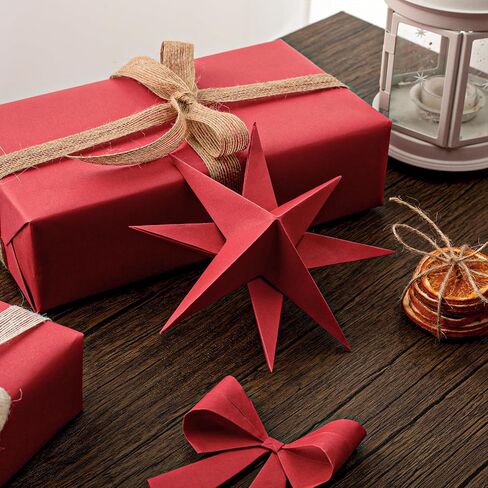 Merture Kraft Wrapping Paper Roll, Hot Red Gift Wrap - 17 In X 32.8 Ft Paper for Christmas, Wedding, Valentine's Day, Mother's Day, Wedding - 1 Roll (46.5 sq.ft.ttl.) in Saudi Arabia