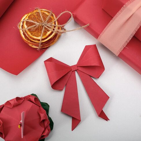 Merture Kraft Wrapping Paper Roll, Hot Red Gift Wrap - 17 In X 32.8 Ft Paper for Christmas, Wedding, Valentine's Day, Mother's Day, Wedding - 1 Roll (46.5 sq.ft.ttl.) in Saudi Arabia