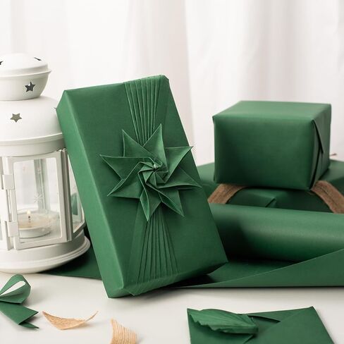 Merture Kraft Wrapping Paper Roll, Hot Red Gift Wrap - 17 In X 32.8 Ft Paper for Christmas, Wedding, Valentine's Day, Mother's Day, Wedding - 1 Roll (46.5 sq.ft.ttl.) in Kuwait